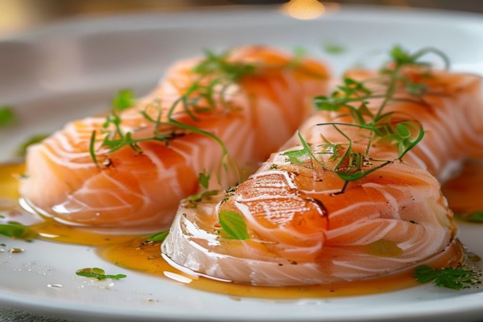 Cigare de Saumon Fumé au Bouillon de Crevette