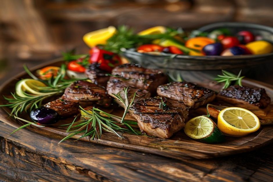 Côtelettes d'agneau grillées au four, au romarin et à la moutarde
