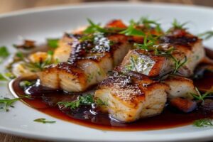 Truite de mer roulée